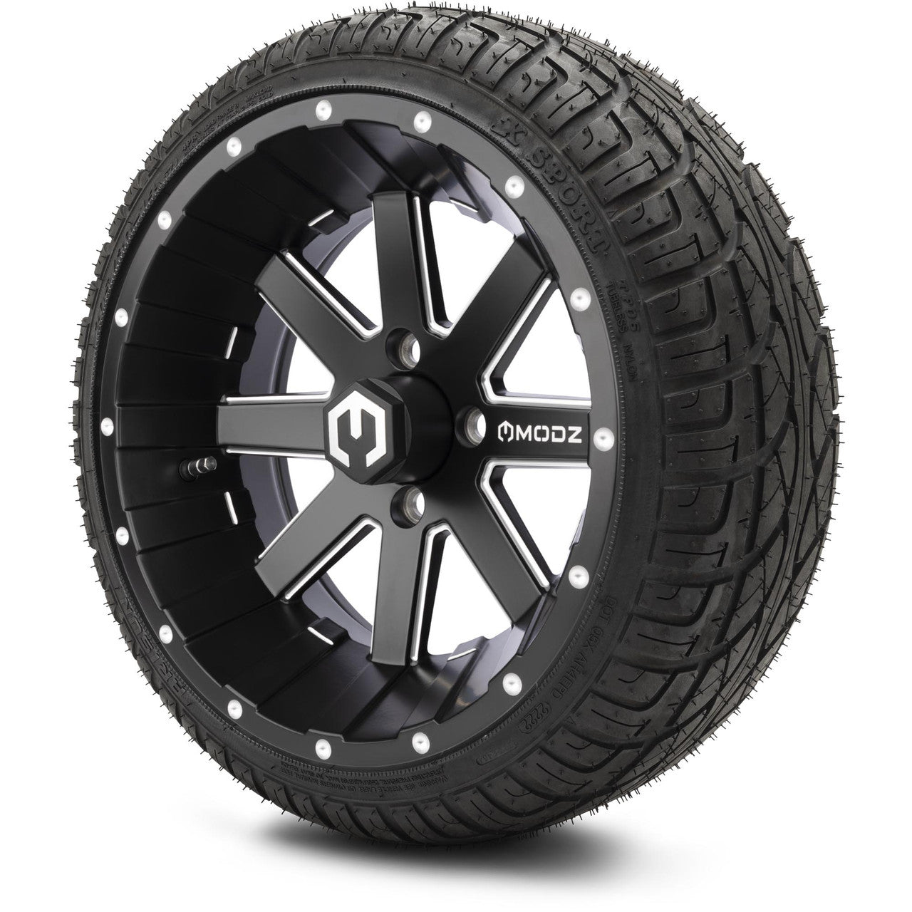 MODZ® 14" Assault Matte Black with Ball Mill Wheels & Street Tires Combo