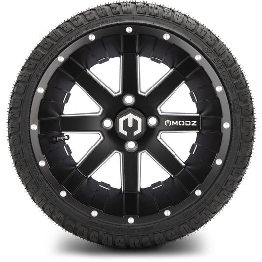 MODZ® 15" Matrix Machined Black Wheels & Off-Road Tires Combo