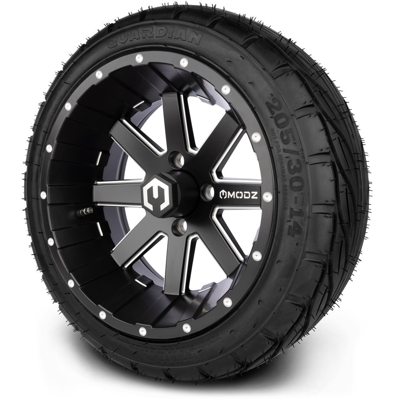 MODZ® 14" Assault Matte Black with Ball Mill Wheels & Street Tires Combo