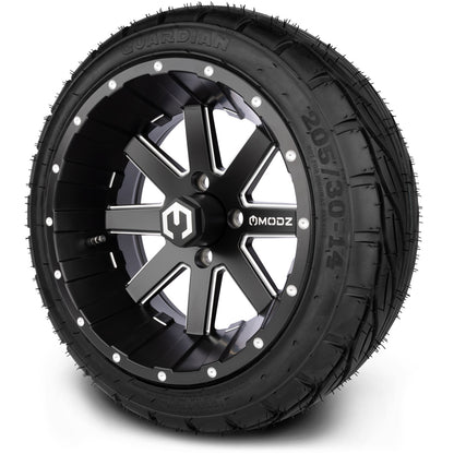 MODZ® 14" Assault Matte Black with Ball Mill Wheels & Street Tires Combo