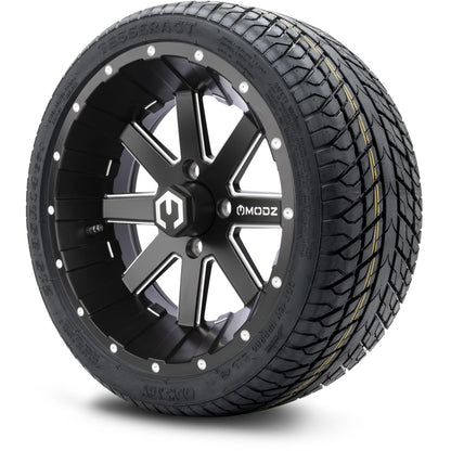 MODZ® 14" Assault Matte Black with Ball Mill Wheels & Street Tires Combo