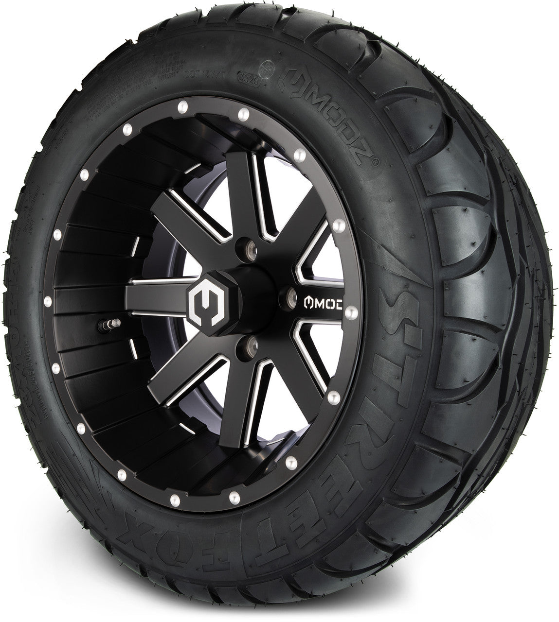 MODZ® 14" Assault Matte Black with Ball Mill Wheels & Street Tires Combo