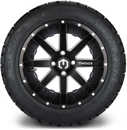 MODZ® 14" Assault Matte Black with Ball Mill Wheels & Street Tires Combo