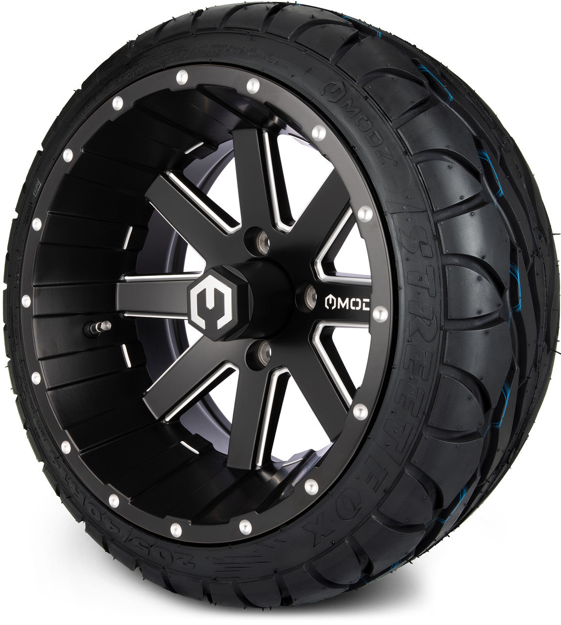 MODZ® 14" Assault Matte Black with Ball Mill Wheels & Street Tires Combo