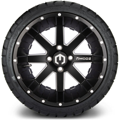 MODZ® 14" Assault Matte Black with Ball Mill Wheels & Street Tires Combo