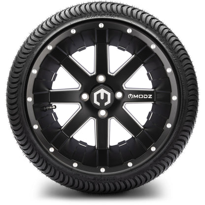 MODZ® 14" Assault Matte Black with Ball Mill Wheels & Street Tires Combo