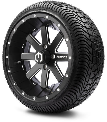 MODZ® 14" Assault Matte Black with Ball Mill Wheels & Street Tires Combo