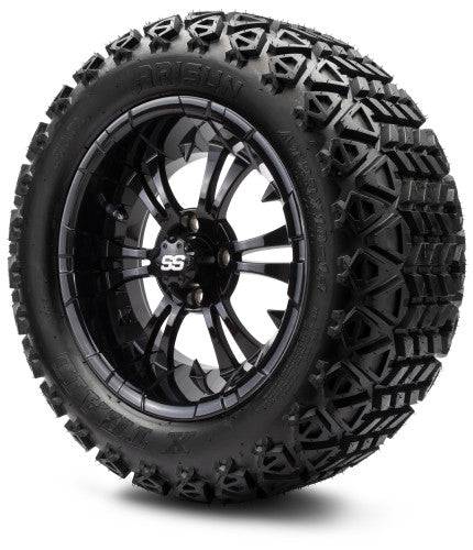 MODZ® 15" Vampire Glossy Black Wheels & Off-Road Tires Combo