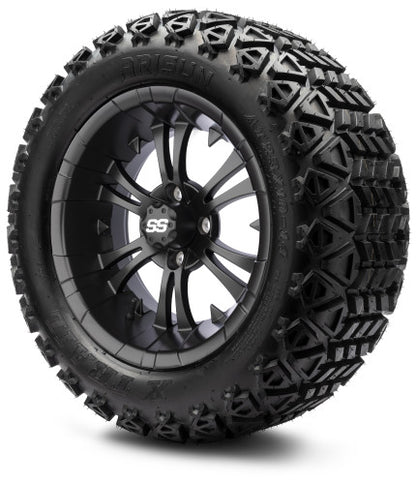 MODZ® 15" Vampire Glossy Black Wheels & Off-Road Tires Combo