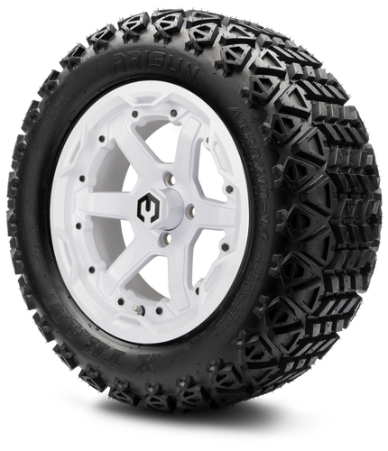 MODZ® 14" Matrix Glossy White Wheels & Off-Road Tires Combo