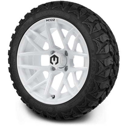 MODZ® 14" Matrix Glossy White Wheels & Off-Road Tires Combo