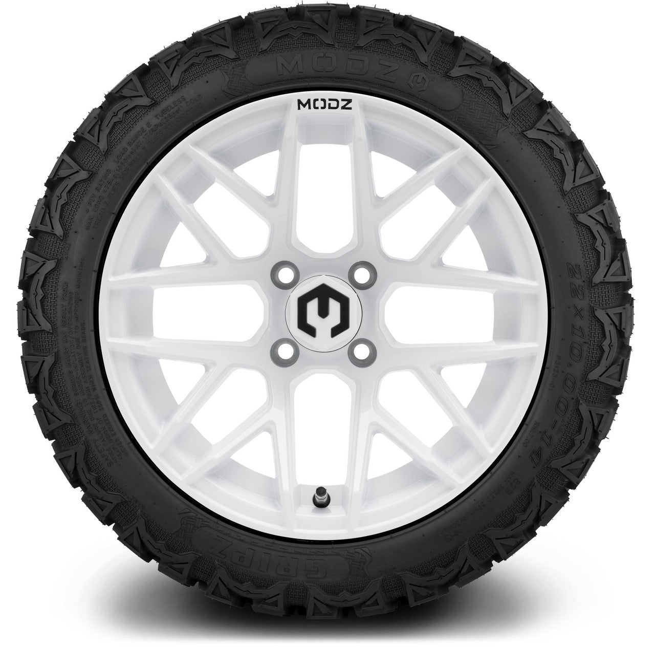 MODZ® 14" Matrix Glossy White Wheels & Off-Road Tires Combo