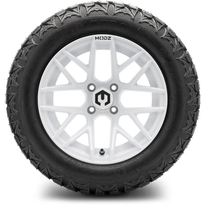 MODZ® 14" Matrix Glossy White Wheels & Off-Road Tires Combo