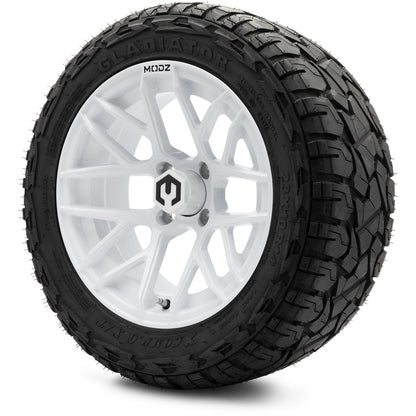 MODZ® 14" Matrix Glossy White Wheels & Off-Road Tires Combo