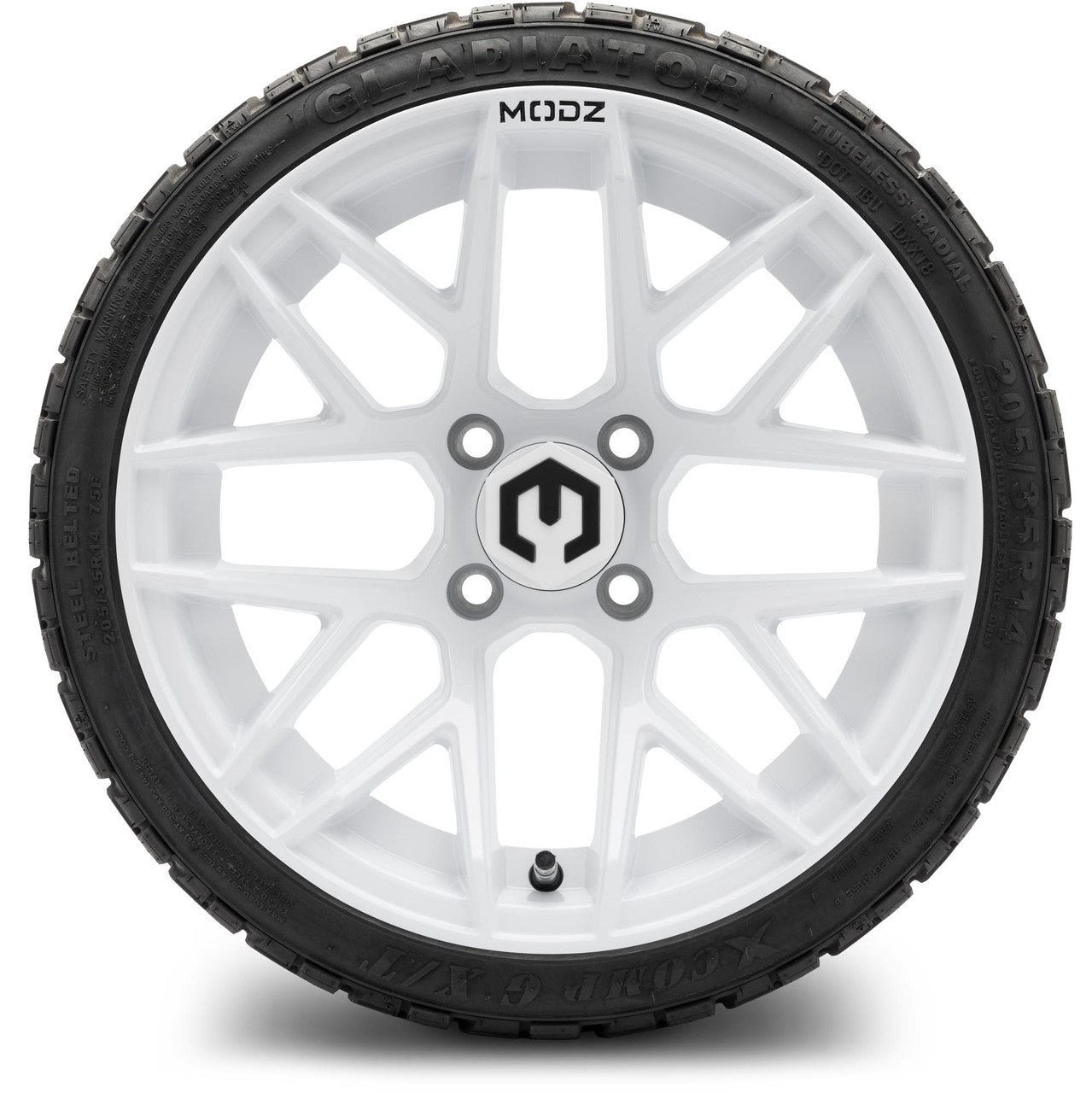 MODZ® 14" Matrix Glossy White Wheels & Off-Road Tires Combo