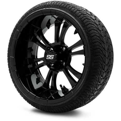 MODZ® 15" Vampire Glossy Black Wheels & Off-Road Tires Combo