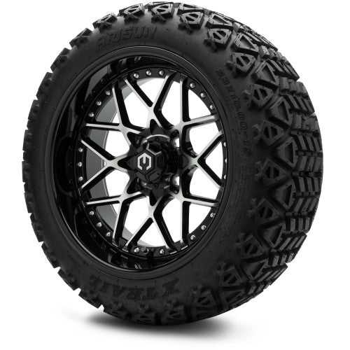 MODZ® 15" Matrix Machined Black Wheels & Off-Road Tires Combo