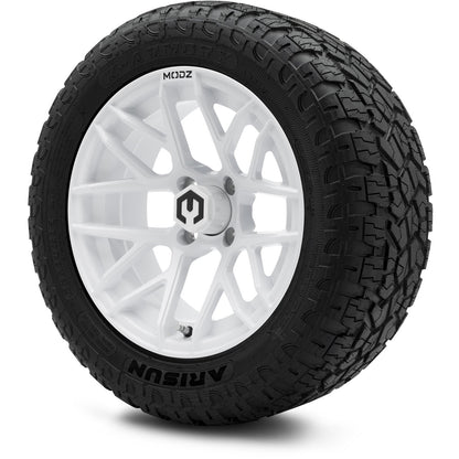 MODZ® 14" Matrix Glossy White Wheels & Off-Road Tires Combo