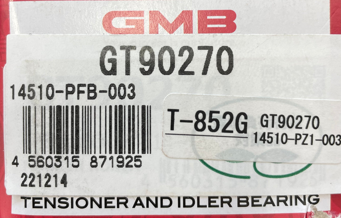 Tensioner and Idler Bearing (GT90270)