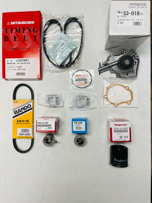 SUZUKI CARRY DD51T F6A(NA) Timing Belt 9 Parts Kit Water Pump Gasket Alt Belt